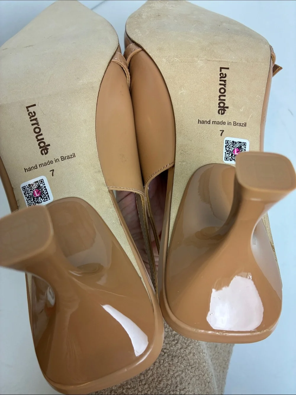 Larroude Ines Pump In Tan Leather Size 7 Office Elevated Basic Slingback Buckle